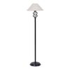 Ford White Natural Fiber Floor Lamp with Black Iron Base