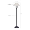 Ford White Natural Fiber Floor Lamp with Black Iron Base