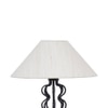 Drake Off White Fabric Floor Lamp with Black Iron Base