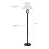Drake Off White Fabric Floor Lamp with Black Iron Base