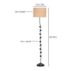 Coral White Natural Fiber Floor Lamp with Black Iron Base