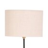 Coral White Natural Fiber Floor Lamp with Black Iron Base