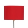 Linden Red Fabric Floor Lamp with Black Iron Base