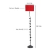 Linden Red Fabric Floor Lamp with Black Iron Base