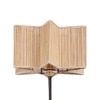 Ash Beige Bamboo Floor Lamp with Black Iron Base