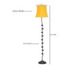 Ela Yellow Fabric Floor Lamp with Black Iron Base