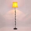 Ela Yellow Fabric Floor Lamp with Black Iron Base