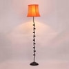 Delta Orange Fabric Floor Lamp with Black Iron Base