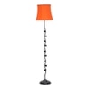 Delta Orange Fabric Floor Lamp with Black Iron Base