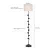 Canyon White Natural Fiber Floor Lamp with Black Iron Base