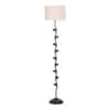Canyon White Natural Fiber Floor Lamp with Black Iron Base
