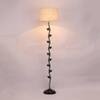 Canyon White Natural Fiber Floor Lamp with Black Iron Base