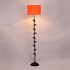 Kevin Orange Fabric Floor Lamp with Black Iron Base