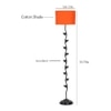 Kevin Orange Fabric Floor Lamp with Black Iron Base