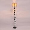 Brody Beige Bamboo Floor Lamp with Black Iron Base
