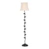 Brian Off White Fabric Floor Lamp with Black Iron Base