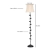 Brian Off White Fabric Floor Lamp with Black Iron Base