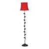 Killian Red Fabric Floor Lamp with Black Iron Base