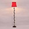 Killian Red Fabric Floor Lamp with Black Iron Base