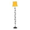 Kane Yellow Fabric Floor Lamp with Black Iron Base