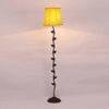 Kane Yellow Fabric Floor Lamp with Black Iron Base