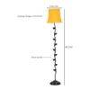 Kane Yellow Fabric Floor Lamp with Black Iron Base