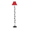 Desmond Red Fabric Floor Lamp with Black Iron Base
