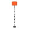 Conner Orange Fabric Floor Lamp with Black Iron Base