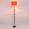 Conner Orange Fabric Floor Lamp with Black Iron Base