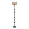 Collins Beige Bamboo Floor Lamp with Black Iron Base