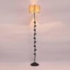 Collins Beige Bamboo Floor Lamp with Black Iron Base