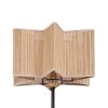 Collins Beige Bamboo Floor Lamp with Black Iron Base