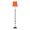 Shawn Orange Fabric Floor Lamp with Black Iron Base
