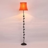 Shawn Orange Fabric Floor Lamp with Black Iron Base
