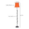 Shawn Orange Fabric Floor Lamp with Black Iron Base