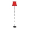 Cullen Red Fabric Floor Lamp with Black Iron Base