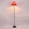 Lachlan Red Fabric Floor Lamp with Black Iron Base