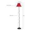 Lachlan Red Fabric Floor Lamp with Black Iron Base