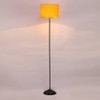 Melvin Yellow Fabric Floor Lamp with Black Iron Base