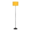 Melvin Yellow Fabric Floor Lamp with Black Iron Base