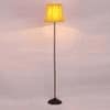 Braydon Yellow Fabric Floor Lamp with Black Iron Base