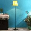 Braydon Yellow Fabric Floor Lamp with Black Iron Base