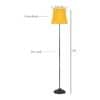 Braydon Yellow Fabric Floor Lamp with Black Iron Base
