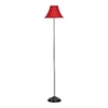 Cillian Red Fabric Floor Lamp with Black Iron Base