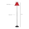Cillian Red Fabric Floor Lamp with Black Iron Base
