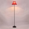 Cillian Red Fabric Floor Lamp with Black Iron Base