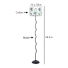 Larkin Multicolour Fabric Floor Lamp with Black Iron Base