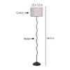 Cormac Multicolour Fabric Floor Lamp with Black Iron Base