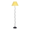 Dingo Yellow Fabric Floor Lamp with Black Iron Base