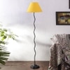 Dingo Yellow Fabric Floor Lamp with Black Iron Base